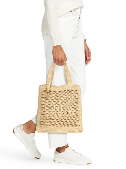 Chloé Summer Banana Logo Crocheted Tote Bag