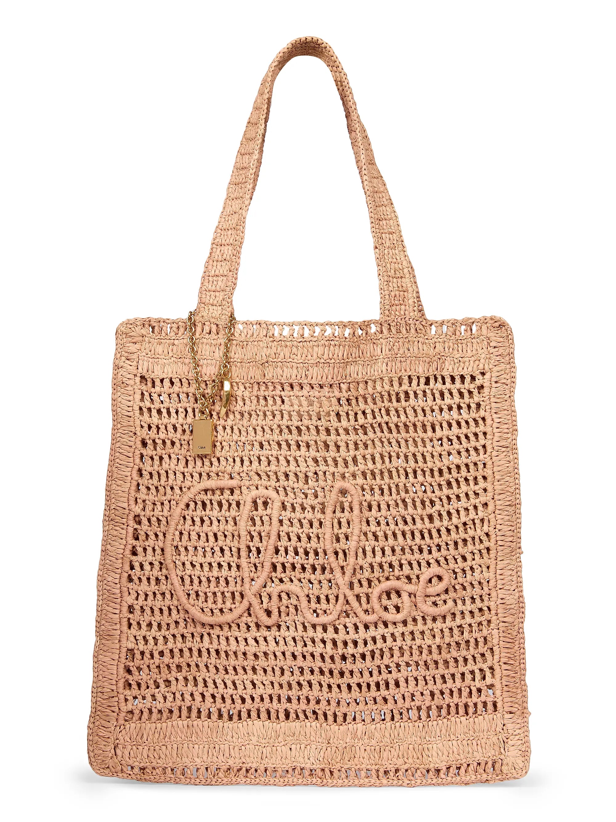 Chloé Summer Banana Logo Crocheted Tote Bag