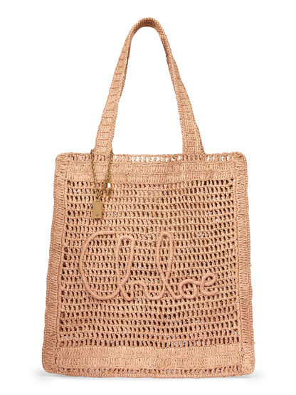 Chloé Summer Banana Logo Crocheted Tote Bag