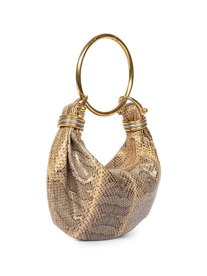 Chloé Mini Bracelet Snake-Embossed Leather Hobo Bag