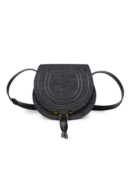 Chloé Small Marcie Raffia & Leather Saddle Bag