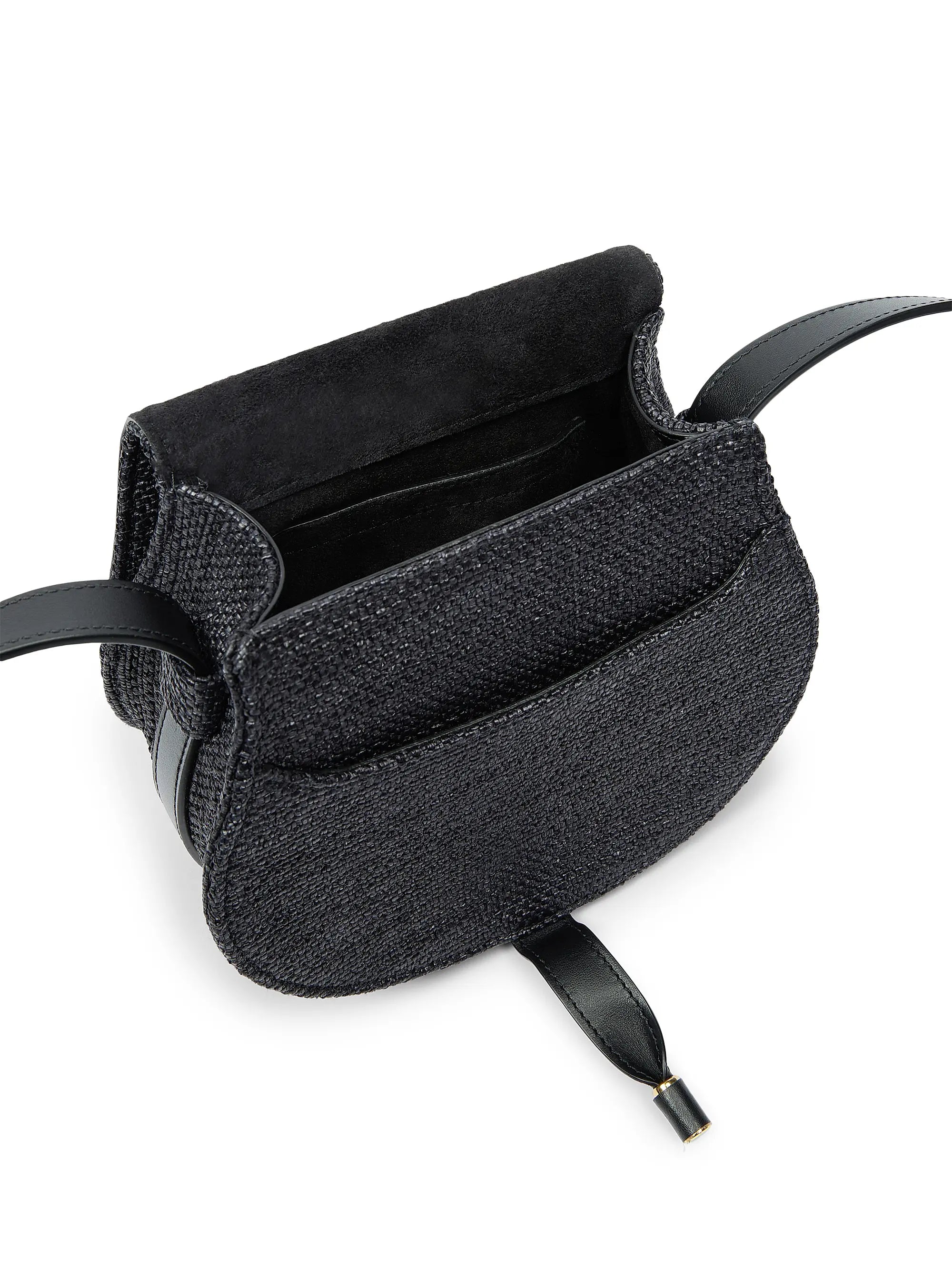 Chloé Small Marcie Raffia & Leather Saddle Bag