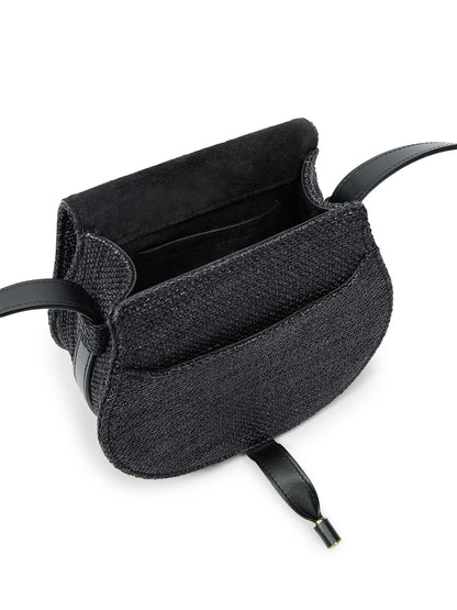 Chloé Small Marcie Raffia & Leather Saddle Bag