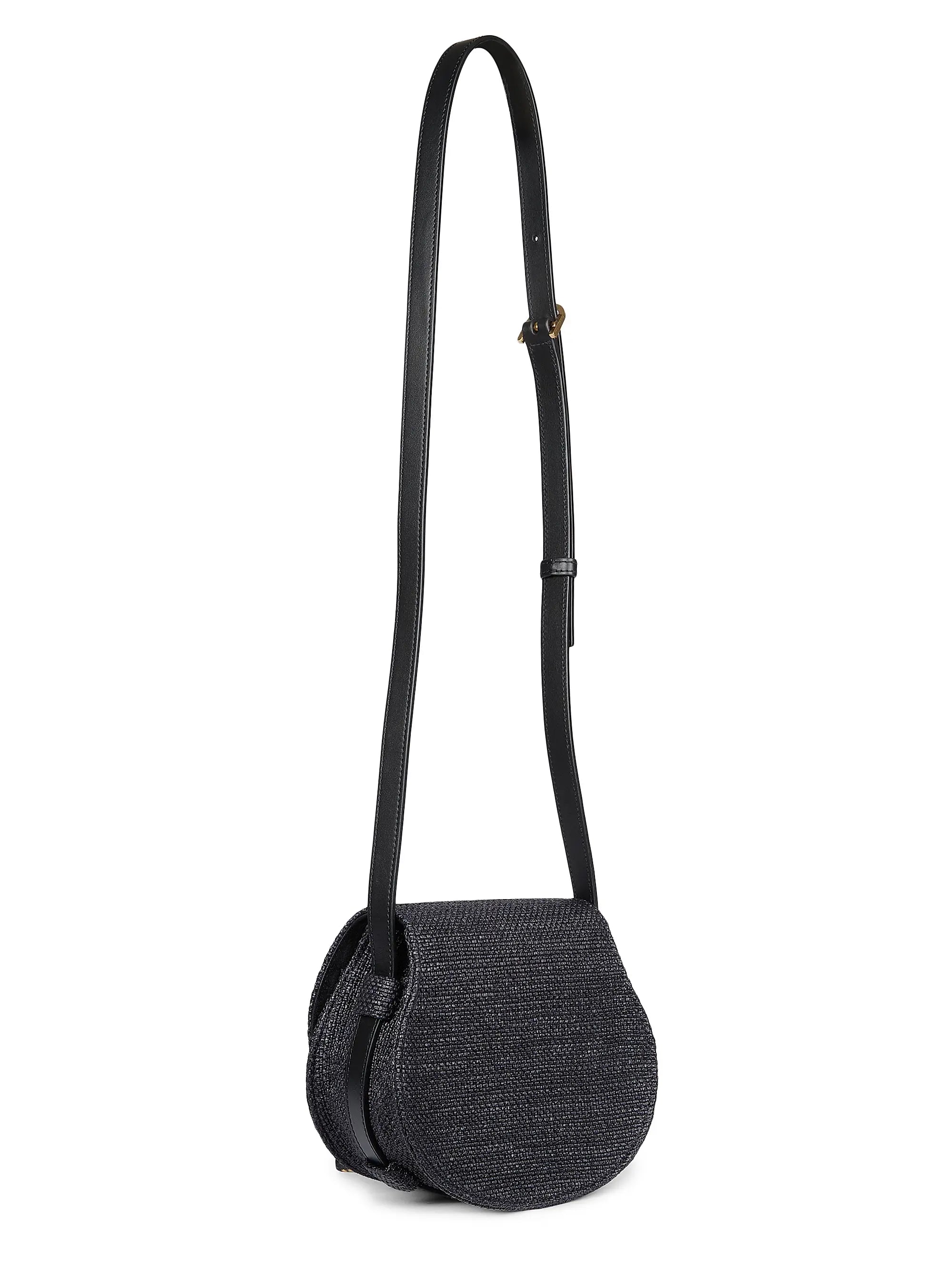 Chloé Small Marcie Raffia & Leather Saddle Bag