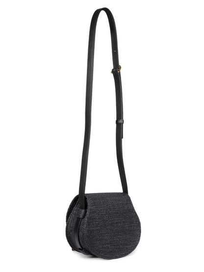 Chloé Small Marcie Raffia & Leather Saddle Bag