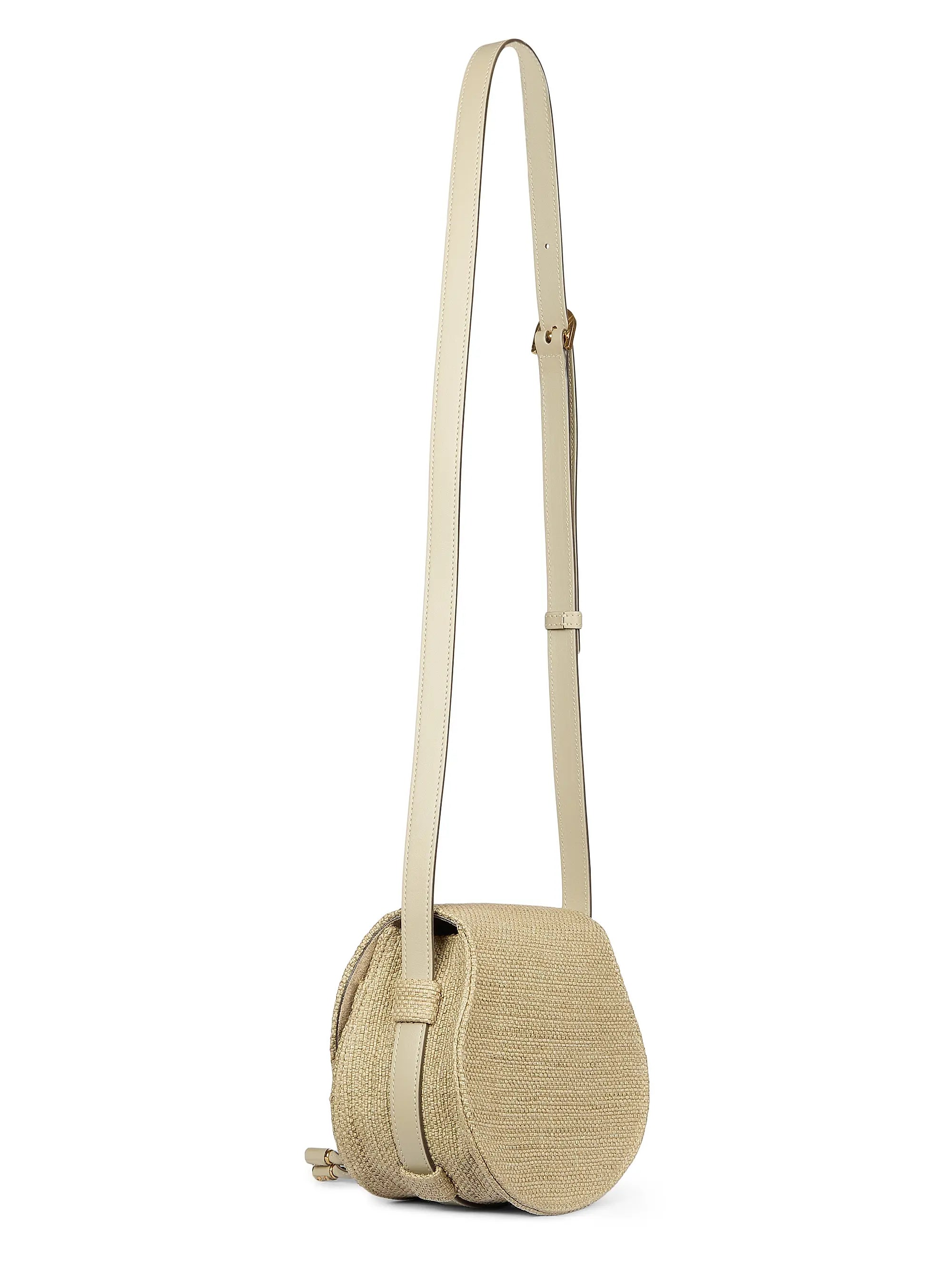 Chloé Small Marcie Raffia & Leather Saddle Bag