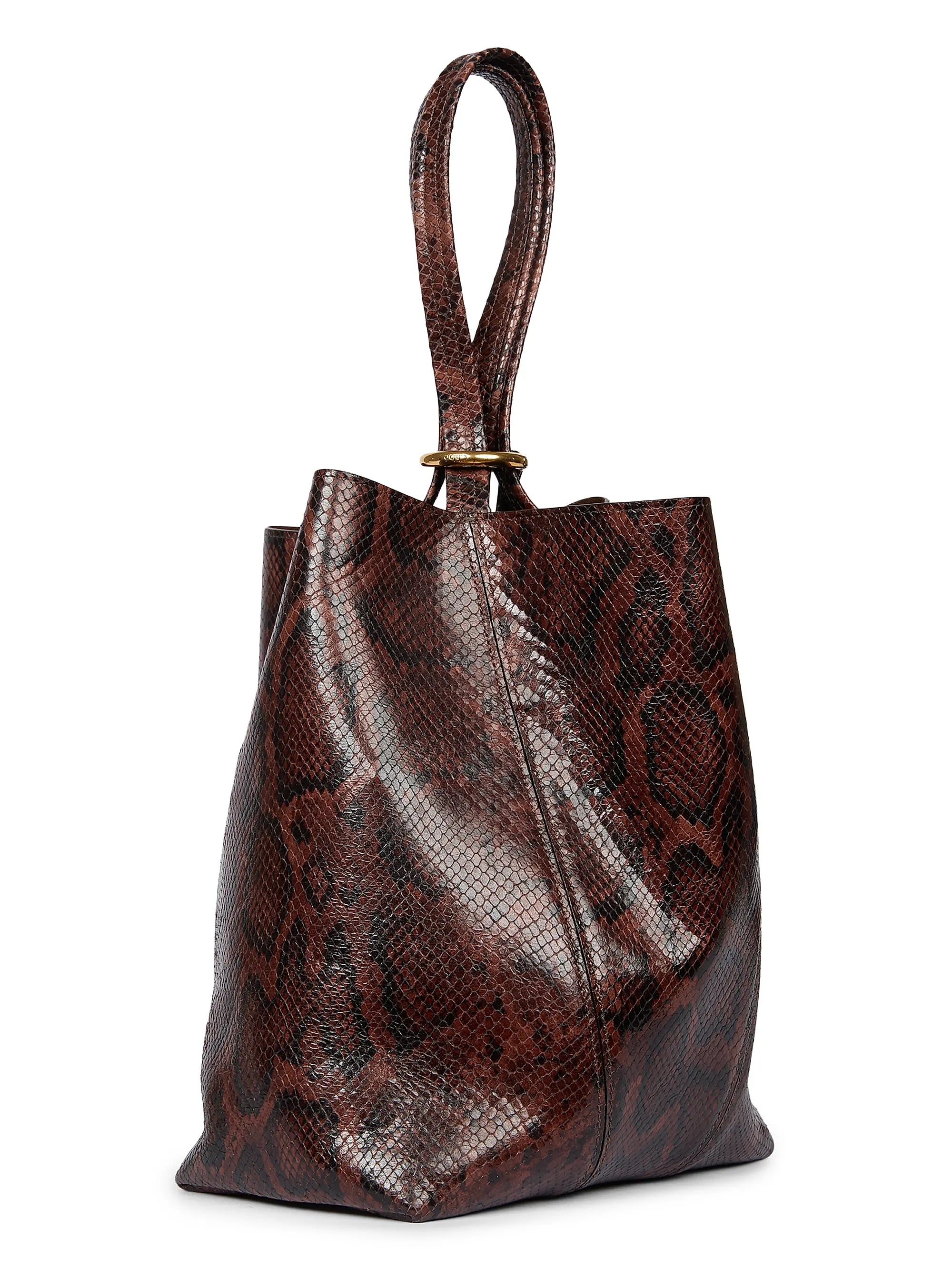 Chloé Medium Spin Python-Embossed Leather Tote Bag