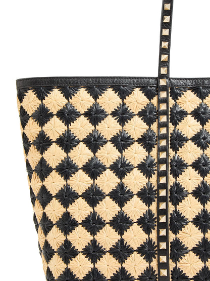 Valentino Garavani Rockstud Embroidered Shopping Bag