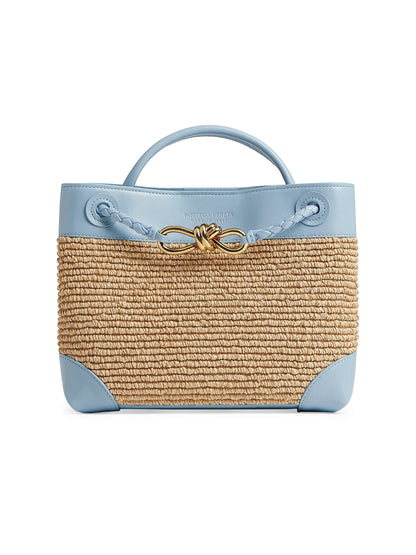 Bottega Veneta Raffia Andiamo Top Handle Bag