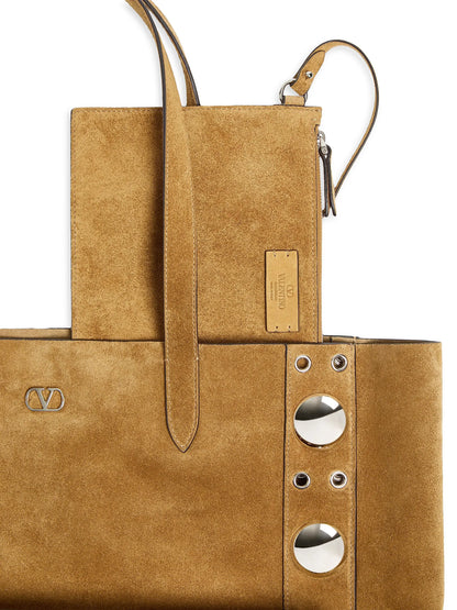 Valentino Garavani Medium Nellcôte Suede Shopping Bag