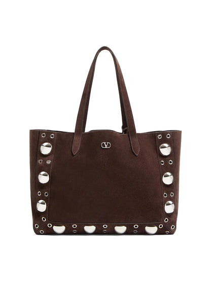 Valentino Garavani Medium Nellcôte Suede Shopping Bag