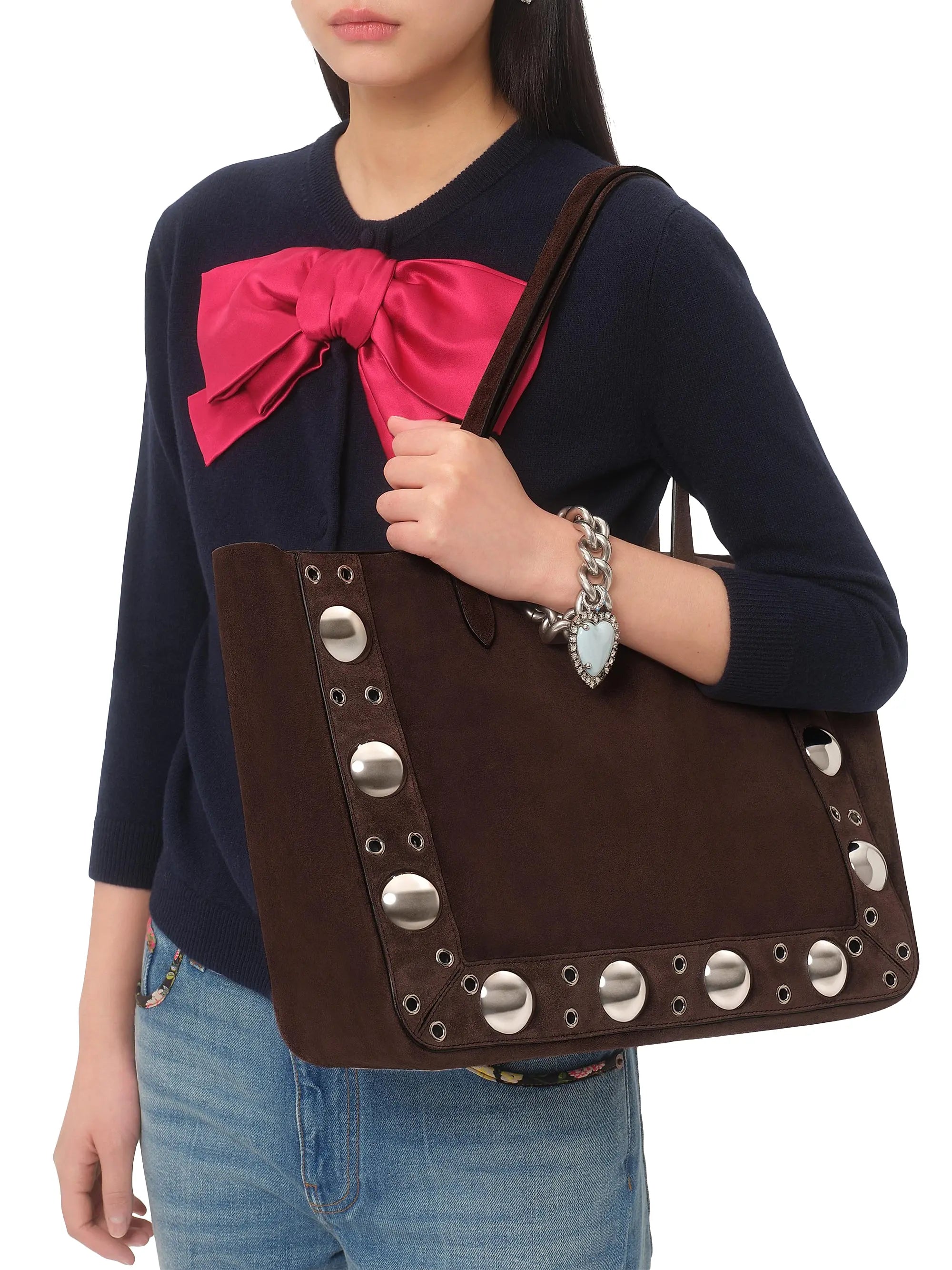 Valentino Garavani Medium Nellcôte Suede Shopping Bag