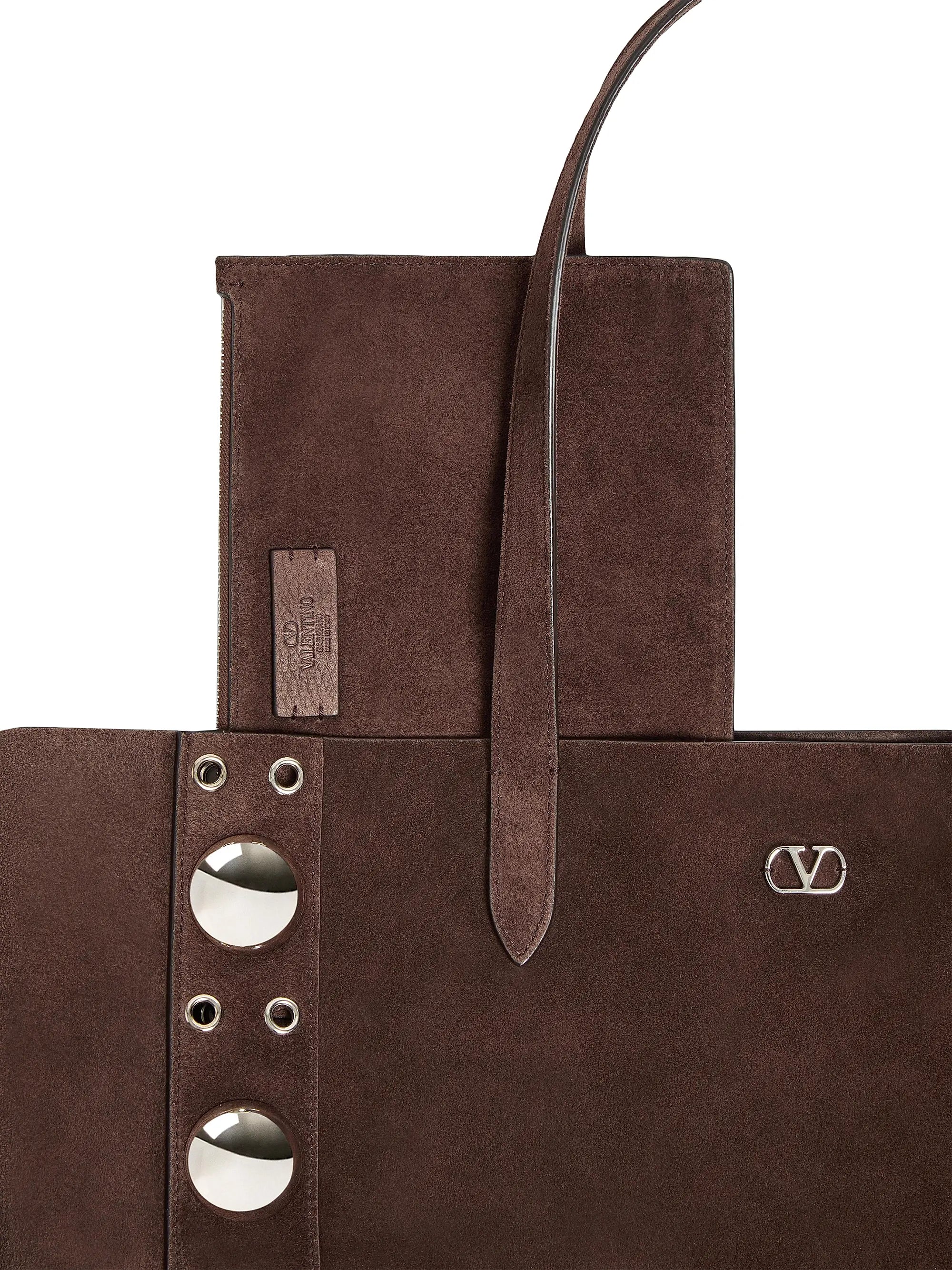 Valentino Garavani Medium Nellcôte Suede Shopping Bag