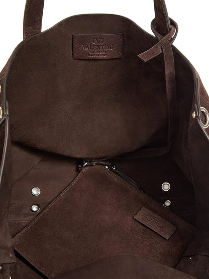 Valentino Garavani Medium Nellcôte Suede Shopping Bag