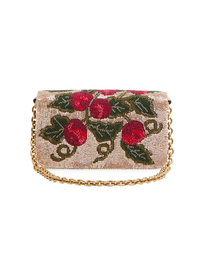 Valentino Garavani Vain Embroidered Shoulder Clutch