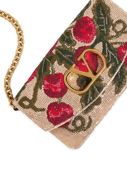Valentino Garavani Vain Embroidered Shoulder Clutch