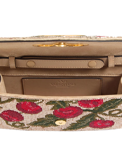 Valentino Garavani Vain Embroidered Shoulder Clutch