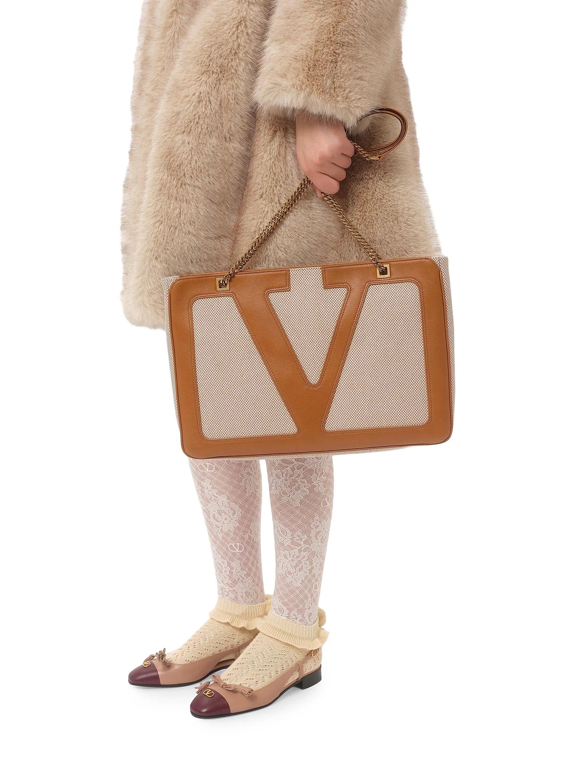 Valentino Garavani Viva Superstar Medium Canvas Shopping Bag