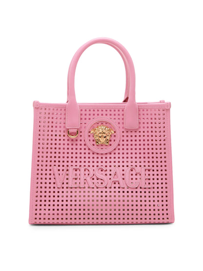 Versace Small Medusa Perforated Leather Tote Bag