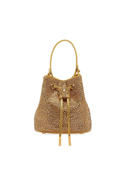 Versace Embellished Satin Bucket Bag