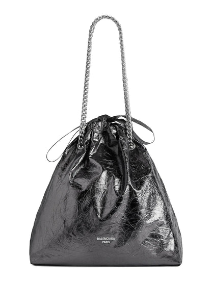 Balenciaga Crush Medium Metallized Tote Bag