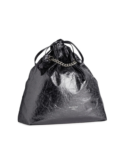 Balenciaga Crush Medium Metallized Tote Bag