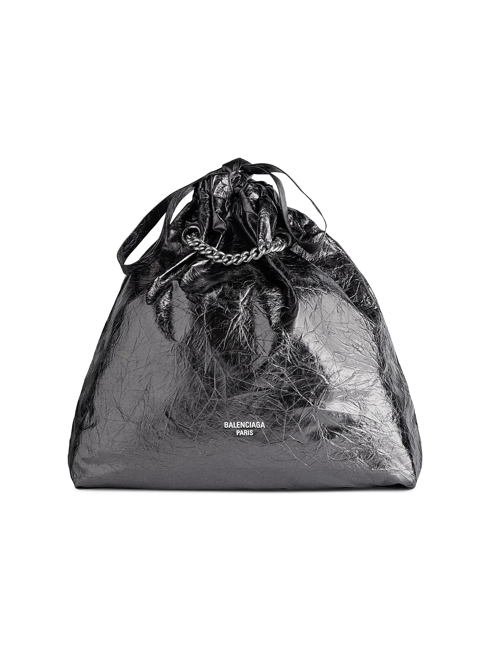 Balenciaga Crush Medium Metallized Tote Bag