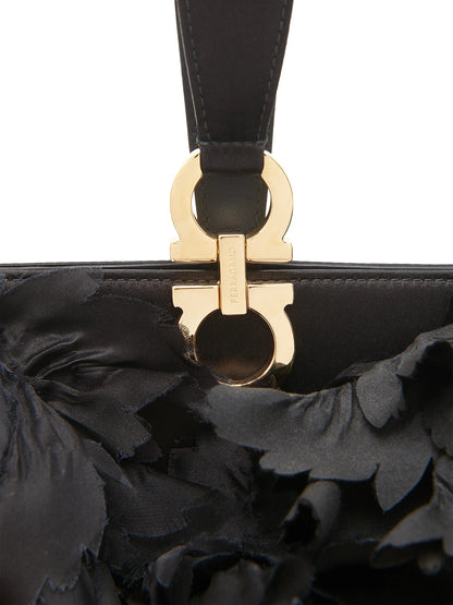 FERRAGAMO Gancini Appliqué Leather Clutch