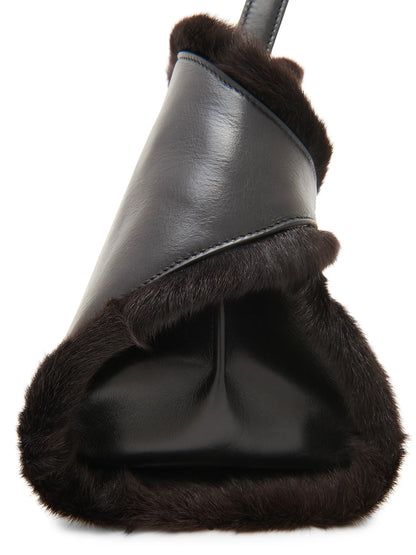 FERRAGAMO Medium Hug Leather & Shearling Tote Bag