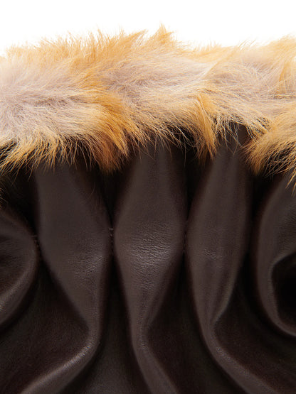 FERRAGAMO Medium Soft Leather & Shearling Tote Bag