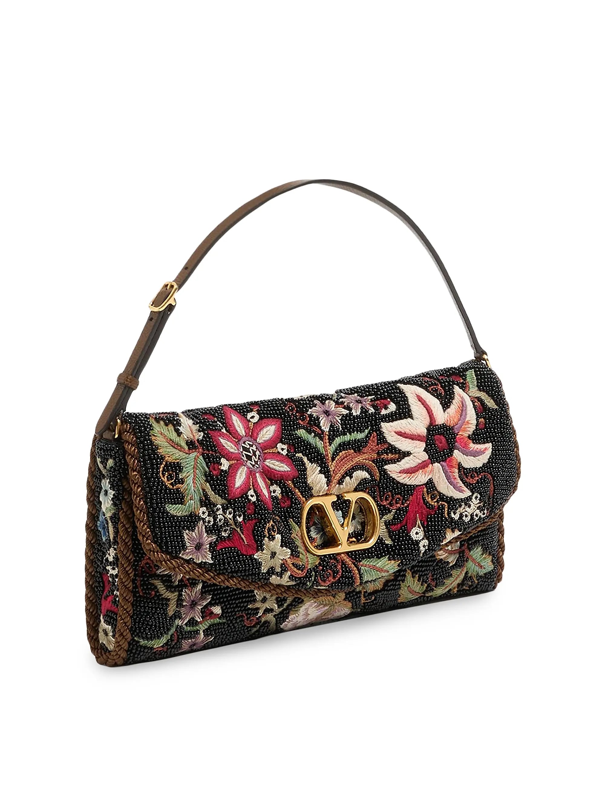 Valentino Garavani Vain Soft Embroidered Small Shoulder Bag