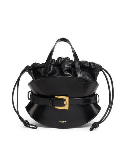 Balmain Mini Shuffle Leather Top Handle Bag