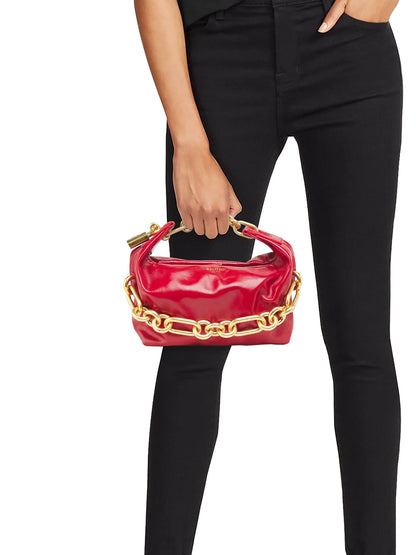 Balmain Mini Sync Chain-Link & Leather Top Handle Bag