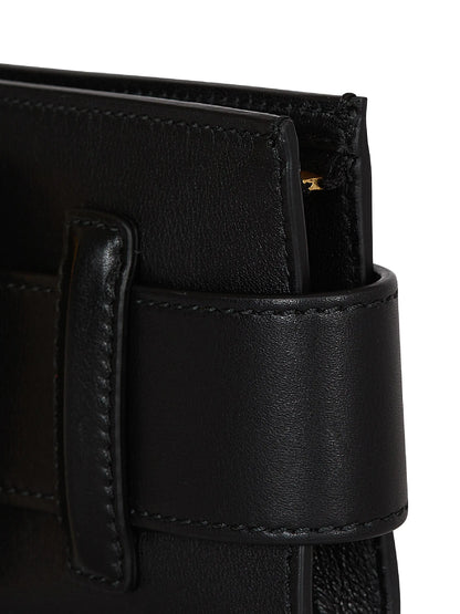 Balmain Anthem Buckle-Detailed Leather Pouch
