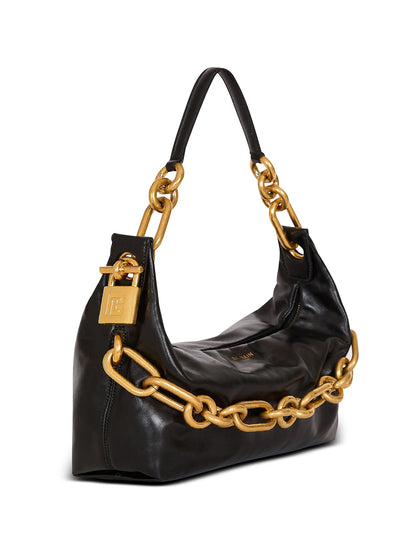 Balmain Medium Sync Chain-Link & Leather Shoulder Bag