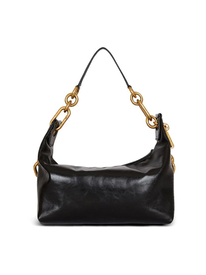 Balmain Medium Sync Chain-Link & Leather Shoulder Bag