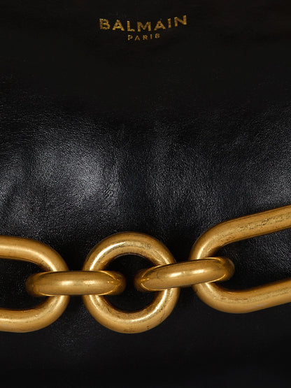 Balmain Medium Sync Chain-Link & Leather Shoulder Bag