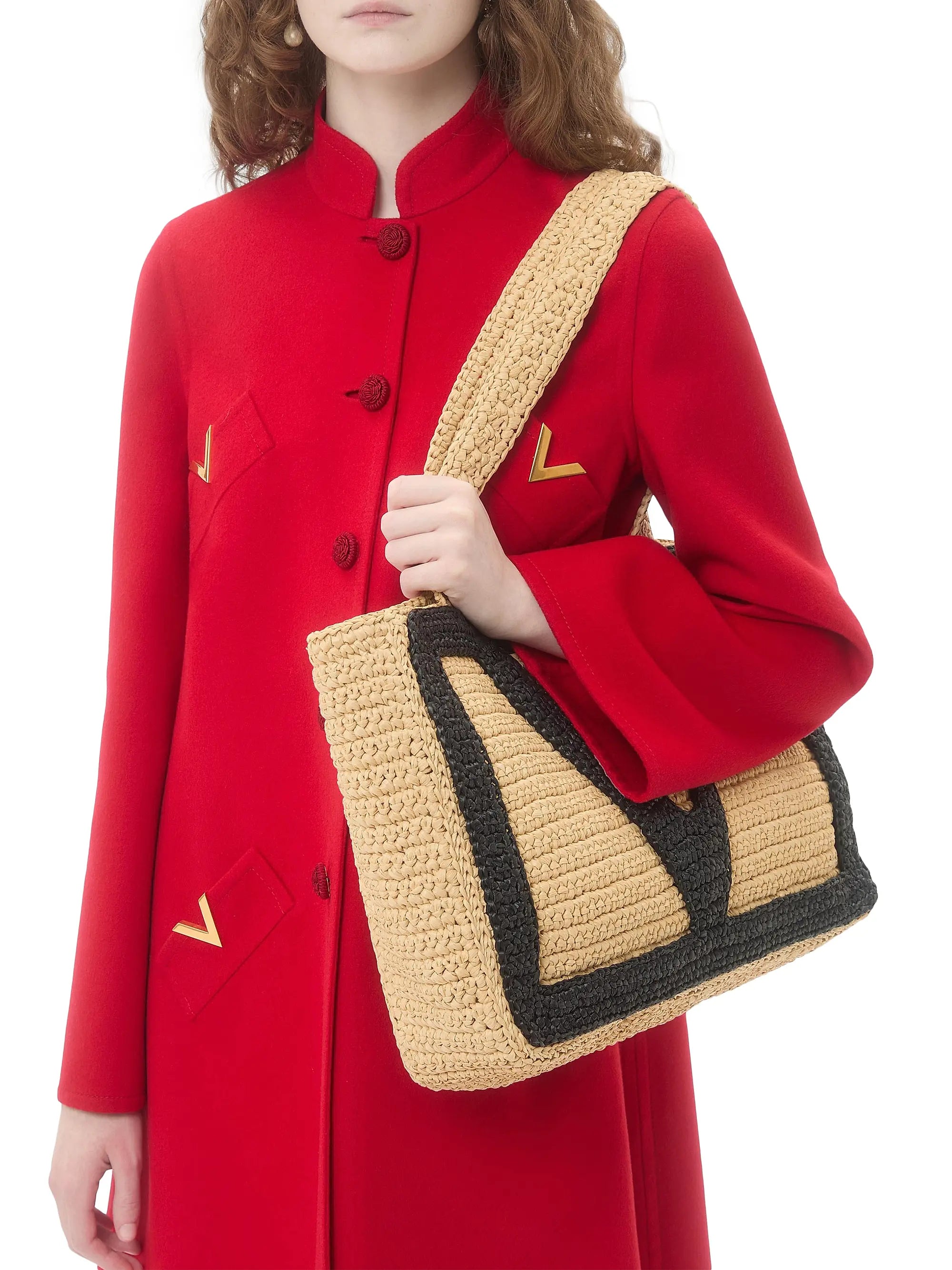 Valentino Garavani Viva Superstar Large Raffia Shopping Bag