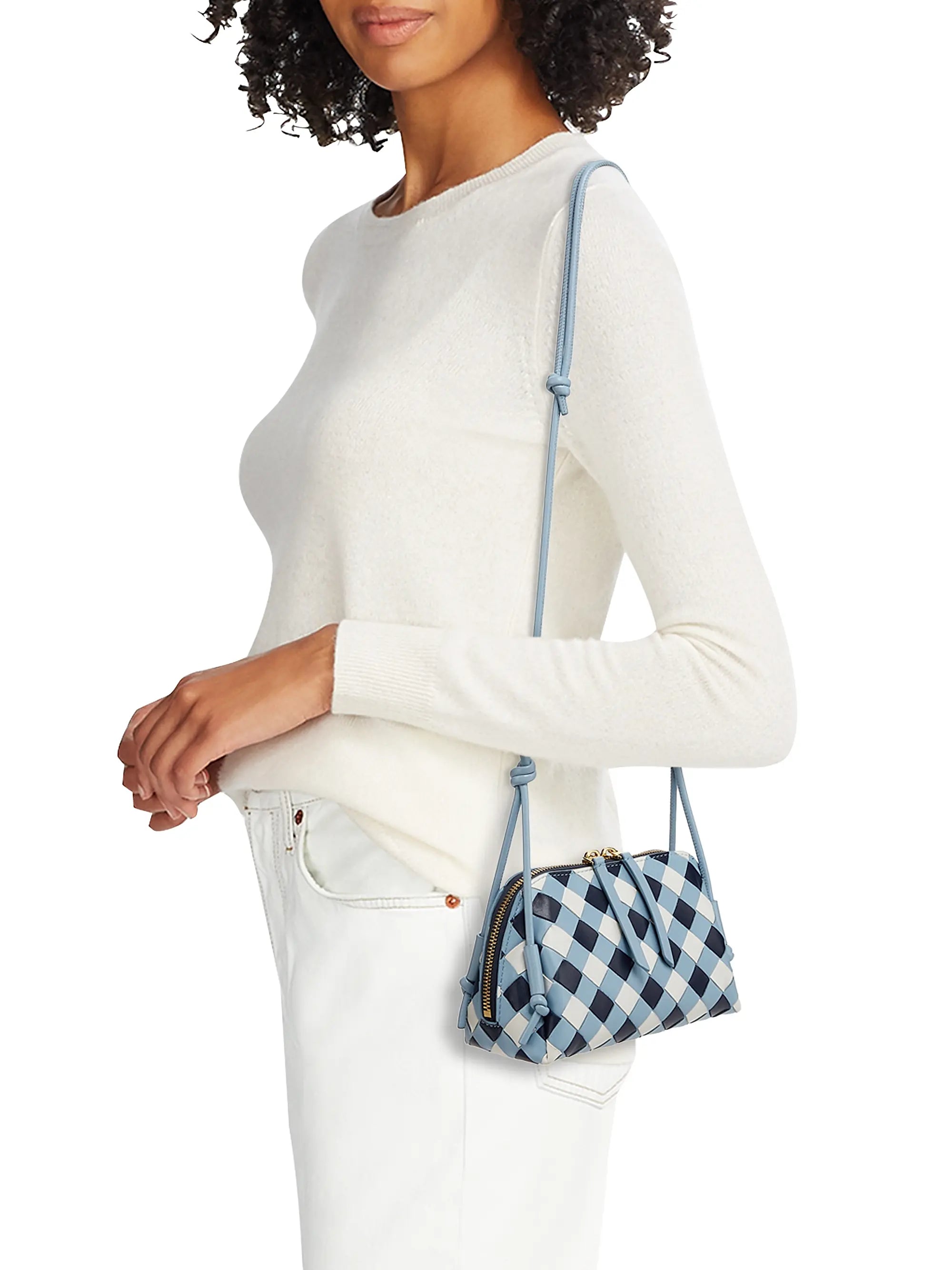 Bottega Veneta Checkered Leather Concert Pouch
