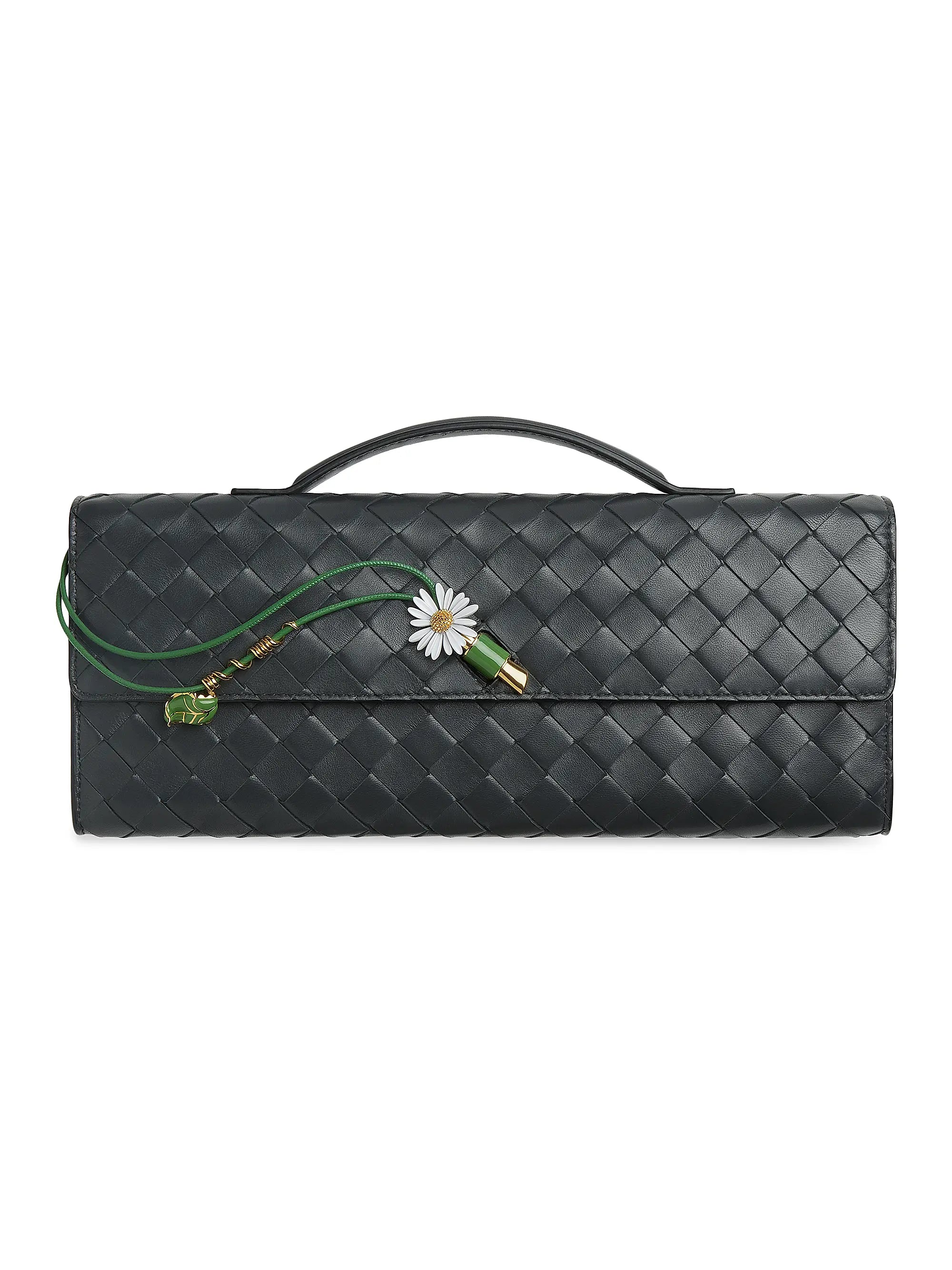 Bottega Veneta Andiamo Intrecciato Leather Clutch