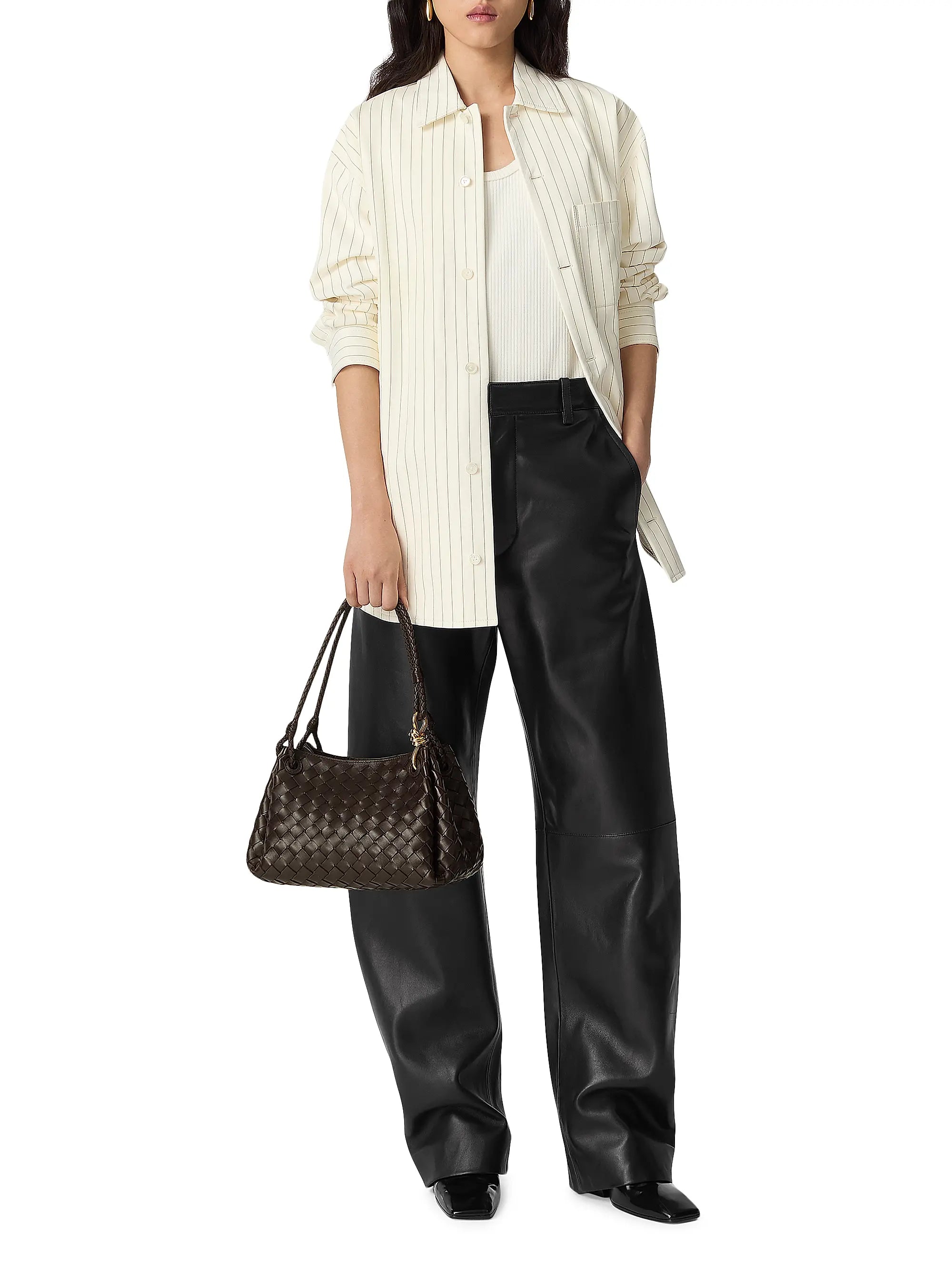 Bottega Veneta Medium Parachute Intrecciato Leather Shoulder Bag
