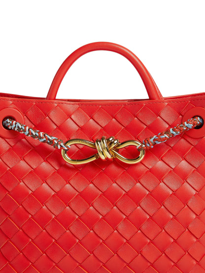 Bottega Veneta Small Andiamo Intrecciato Leather Top Handle Bag