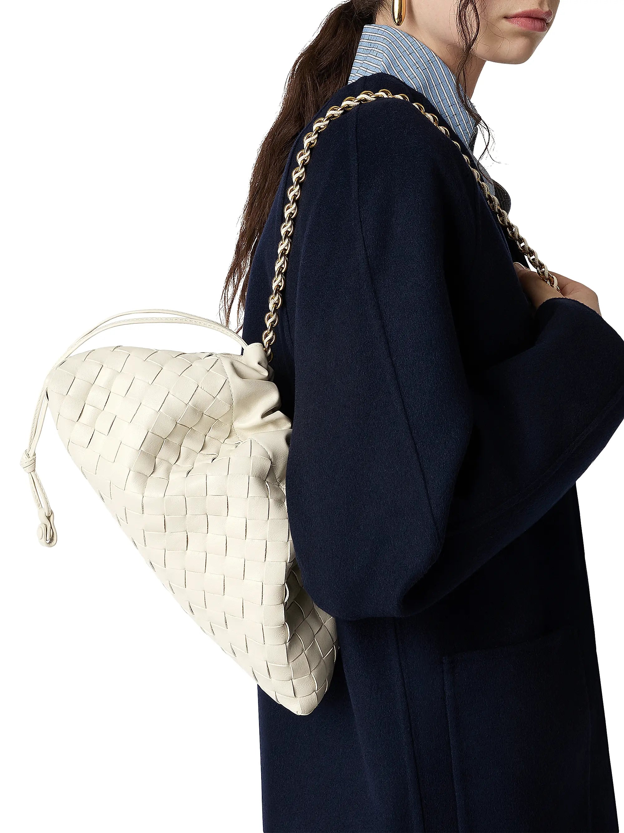Bottega Veneta Soiree Intrecciato Leather Chain Shoulder Bag