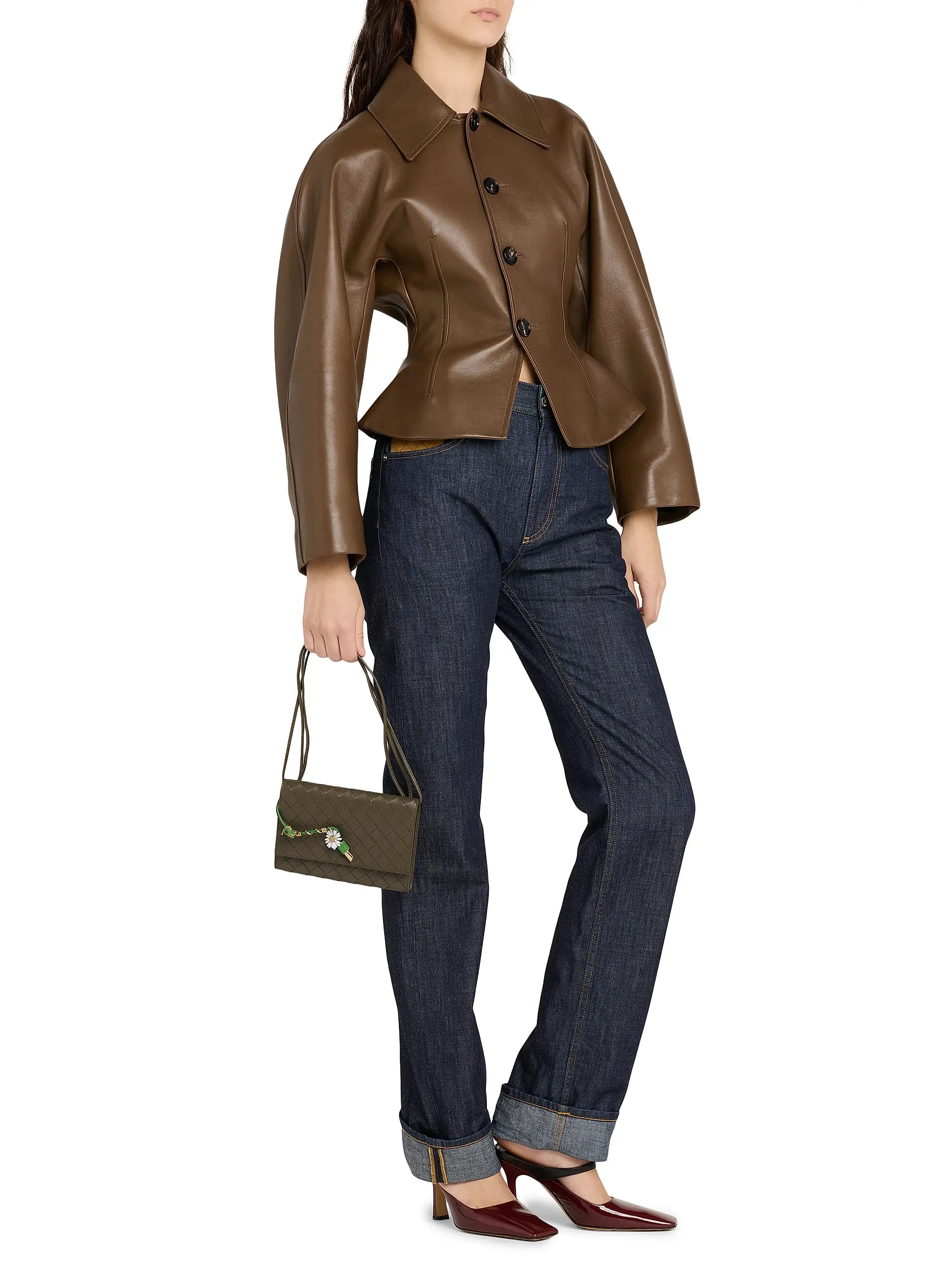 Bottega Veneta Daisy Intrecciato Leather Pouch