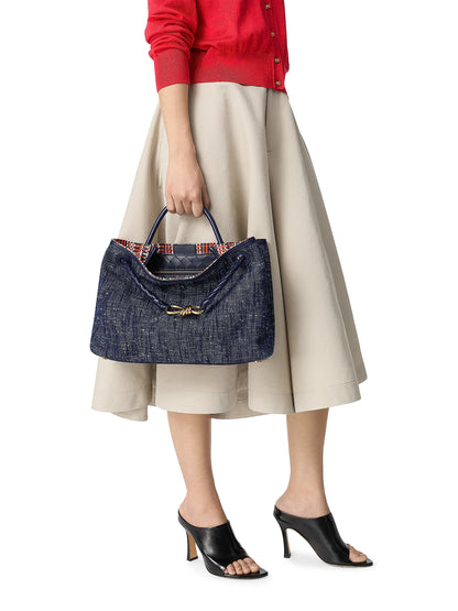 Bottega Veneta Medium Andiamo Denim Tote Bag