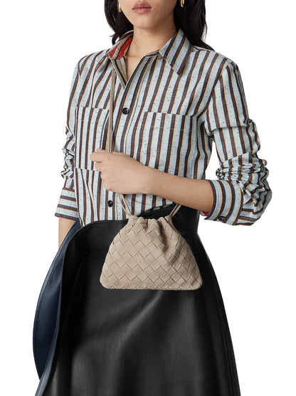 Bottega Veneta Small Dustbag Intrecciato Suede Crossbody Bag