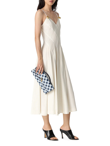 Bottega Veneta Andiamo Vichy Leather Clutch