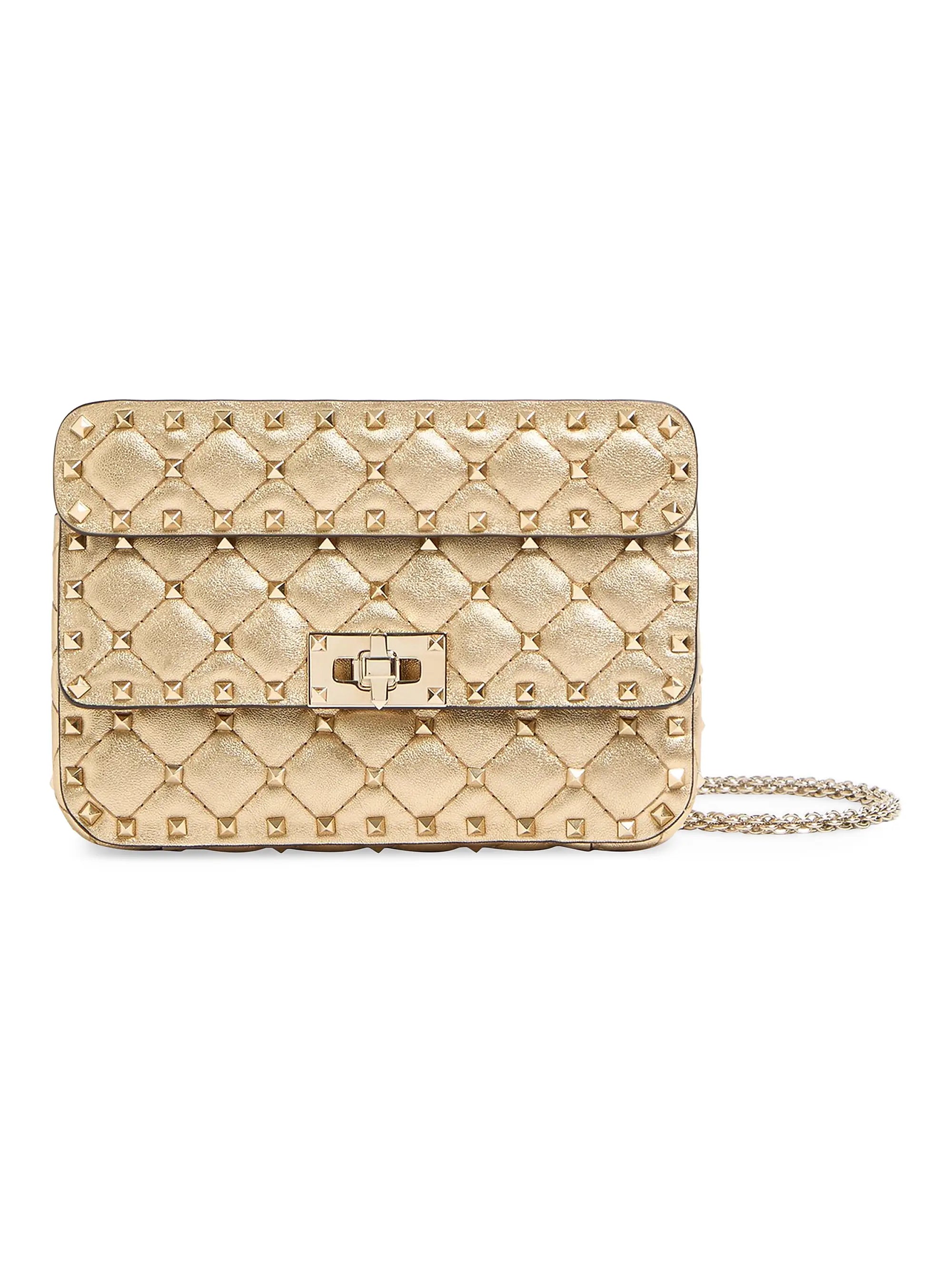 Valentino Garavani Rockstud Spike Small Laminated Nappa Crossbody Bag
