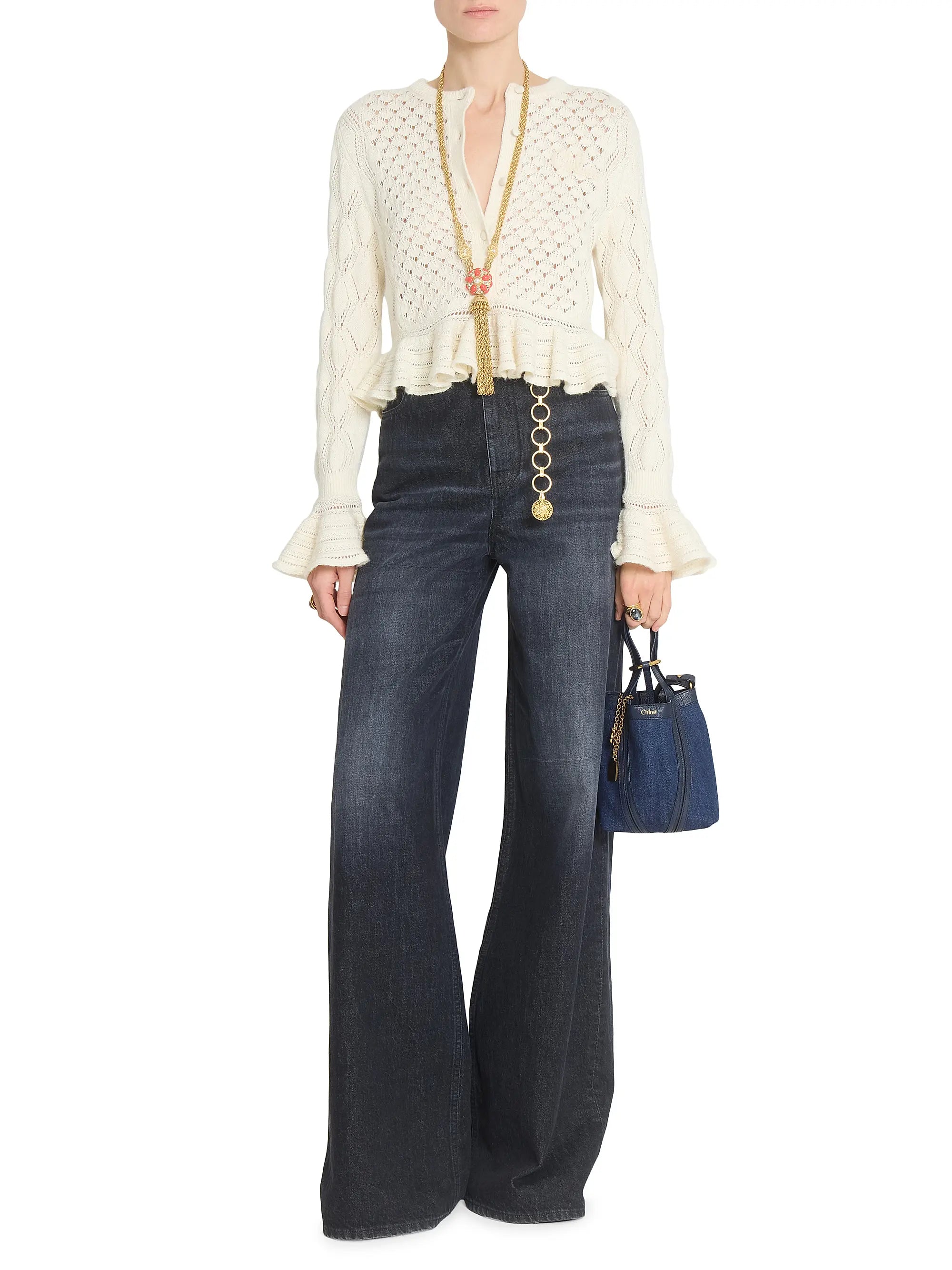 Chloé Small Spin Denim Tote Bag