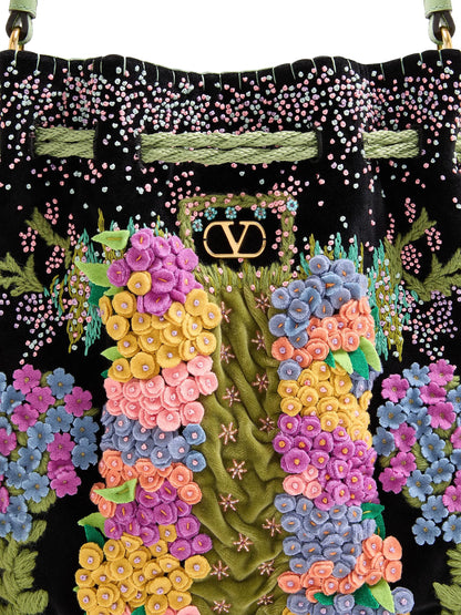 Valentino Garavani Nellcote Alice Embroidered Shoulder Bag